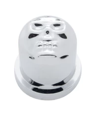 (10/PACK) CHROME PLASTIC 7/16" x 3/4" SKULL NUT COVER (10/PACK) CHROME PLASTIC 7/16" x 3/4" SKULL NUT COVER