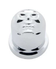 (10/PACK) CHROME PLASTIC 15/16" x 1 1/2" SKULL NUT COVER (10/PACK) CHROME PLASTIC 15/16" x 1 1/2" SKULL NUT COVER