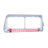 UP32586-14 LED Headlight Bezel For 1989-2009 Freightliner FLD - Passenger - Red LED/Clear Lens