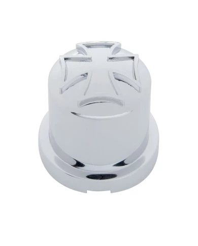 (BULK) CHROME PLASTIC 33mm x 1 7/8" IRON CROSS NUT COVER
