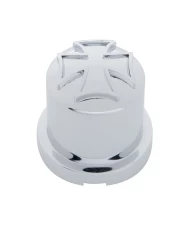 (BULK) CHROME PLASTIC 33mm x 1 7/8" IRON CROSS NUT COVER