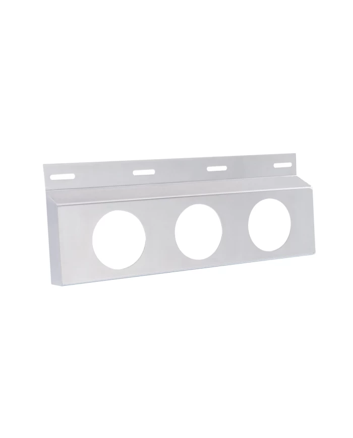 (BULK) STAINLESS STEEL TOP MUD FLAP LIGHT BRACKET W/ THREE 4" LIGHT CUTOUTS (BULK) STAINLESS STEEL TOP MUD FLAP LIGHT BRACKET W/ THREE 4" LIGHT CUTOUTS