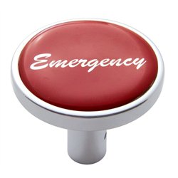 UP23354-"Emergency" Long Air Valve Knob - Red Glossy Sticker