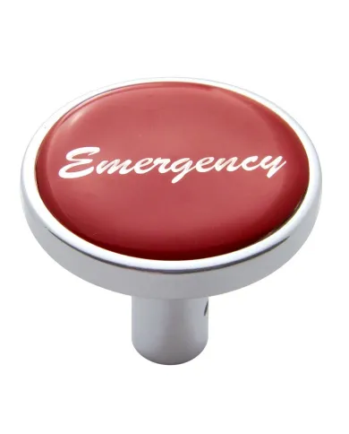 UP23354-"Emergency" Long Air Valve Knob - Red Glossy Sticker