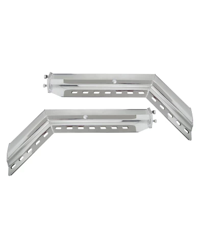 (2/BULK) CHROME 30" HEAVY DUTY SPRING LOADED 45° ANGLED MUD FLAP HANGER - 2" BOLT PATTERN (2/BULK) CHROME 30" HEAVY DUTY SPRING LOADED 45° ANGLED MUD FLAP HANGER - 2" BOLT PATTERN