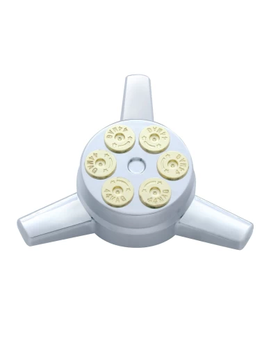 (BULK) CHROME PLASTIC SPINNER - GUN CYLINDER