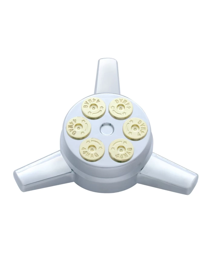 (BULK) CHROME PLASTIC SPINNER - GUN CYLINDER (BULK) CHROME PLASTIC SPINNER - GUN CYLINDER