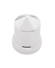 (10/PACK) CHROME PLASTIC 33mm POINTED NUT COVER W/ FLANGE