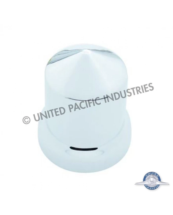 (BULK) CHROME PLASTIC 33mm POINTED NUT COVER W/ FLANGE