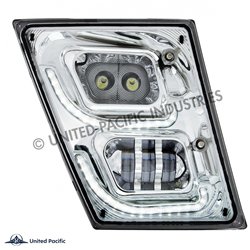 UP32595-Chrome High Power LED Fog Light With LED DRL & Position Light for 2003-2017 Volvo VN/VNL - Passenger