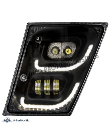 UP32596-"Blackout" High Power LED Fog Light With LED DRL & Position Light For 2003-2017 Volvo VN/VNL - Driver