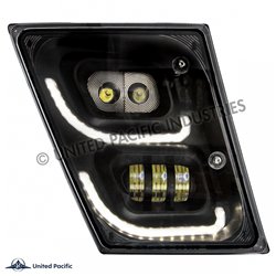 UP32597-"Blackout" High Power LED Fog Light With LED DRL & Position Light For 2003-2017 Volvo VN/VNL - Passenger
