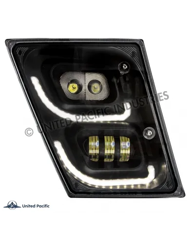 UP32597-"Blackout" High Power LED Fog Light With LED DRL & Position Light For 2003-2017 Volvo VN/VNL - Passenger