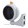 UP32600-Stainless Steel Guide 682-C Headlight No Bulb & Original Style LED Signal-Amber Lens