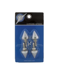 (4/CARD) CHROME SPIKE LICENSE PLATE FASTENER KIT