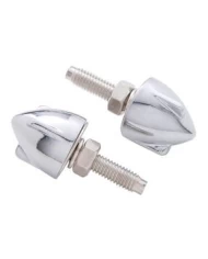 (4/CARD) CHROME 3 WING BULLET NUT KIT