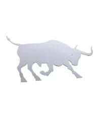 (BULK) STAINLESS STEEL 12" x 7" BULL CUTOUT W/ WELDED STUD - FACING LEFT (BULK) STAINLESS STEEL 12" x 7" BULL CUTOUT W/ WELDED STUD - FACING LEFT