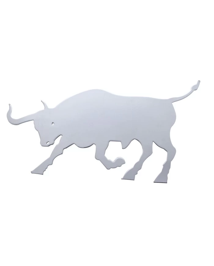 (BULK) STAINLESS STEEL 12" x 7" BULL CUTOUT W/ WELDED STUD - FACING RIGHT (BULK) STAINLESS STEEL 12" x 7" BULL CUTOUT W/ WELDED STUD - FACING RIGHT