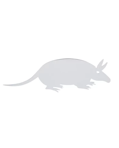 (BULK) CHROME 2 1/2" x 7 3/4" ARMADILLO CUTOUT W/ WELDED STUD - FACING LEFT (BULK) CHROME 2 1/2" x 7 3/4" ARMADILLO CUTOUT W/ WELDED STUD - FACING LEFT