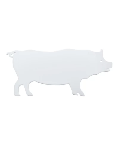 (BULK) CHROME 6" x 13" PIG CUTOUT W/ WELDED STUD - FACING LEFT