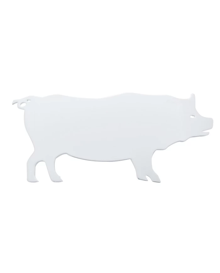(BULK) CHROME 6" x 13" PIG CUTOUT W/ WELDED STUD - FACING LEFT (BULK) CHROME 6" x 13" PIG CUTOUT W/ WELDED STUD - FACING LEFT