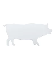(BULK) CHROME 6" x 13" PIG CUTOUT W/ WELDED STUD - FACING LEFT (BULK) CHROME 6" x 13" PIG CUTOUT W/ WELDED STUD - FACING LEFT