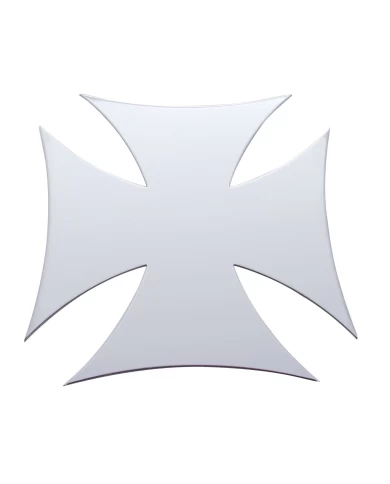 (BULK) CHROME 7" IRON CROSS CUTOUT - WELDED STUD (BULK) CHROME 7" IRON CROSS CUTOUT - WELDED STUD