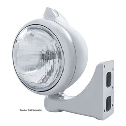 UP32605-Stainless Steel Guide 682-C Headlight H6024 & Original Style LED Signal - Clear Lens