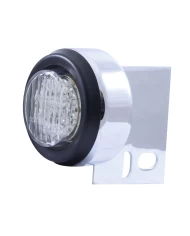 (CARD) CHROME UNIVERSAL MUD FLAP HANGER END LIGHT W/ 9 RED LED 2" FLAT LIGHT W/ GROMMET - CLEAR LENS (CARD) CHROME UNIVERSAL MUD FLAP HANGER END LIGHT W/ 9 RED LED 2" FLAT LIGHT W/ GROMMET - CLEAR LENS