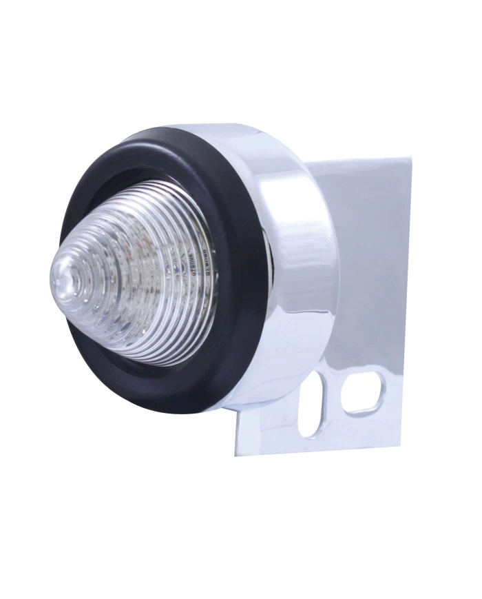 (CARD) CHROME UNIVERSAL MUD FLAP HANGER END LIGHT W/ 9 RED LED 2" BEEHIVE LIGHT W/ GROMMET - CLEAR LENS (CARD) CHROME UNIVERSAL MUD FLAP HANGER END LIGHT W/ 9 RED LED 2" BEEHIVE LIGHT W/ GROMMET - CLEAR LENS