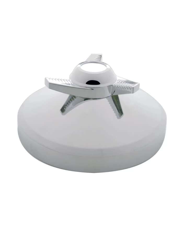 (BULK) CHROME 8" REAR HUB CAP W/ 3 BAR RIGHT SPINNER (BULK) CHROME 8" REAR HUB CAP W/ 3 BAR RIGHT SPINNER