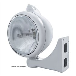 UP32607-Stainless Steel Guide 682-C Headlight H4 & Original Style LED Signal - Clear Lens