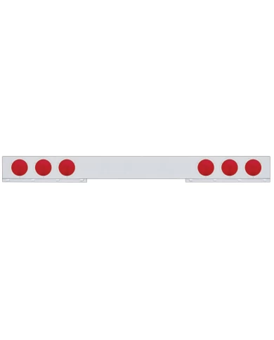 (BULK) STAINLESS STEEL 94" LONG 1 PIECE REAR LIGHT BAR W/ SIX 4" ROUND LIGHTS W/ STAINLESS STEEL BEZEL (BULK) STAINLESS STEEL 94" LONG 1 PIECE REAR LIGHT BAR W/ SIX 4" ROUND LIGHTS W/ STAINLESS STEEL BEZEL