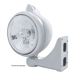 UP32609-Stainless Steel Guide 682-C Headlight Crystal H4 & Original Style LED Signal - Clear Lens