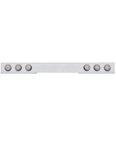 (BULK) STAINLESS STEEL 94" 1 PIECE REAR LIGHT BAR W/ SIX 4" LIGHT CUTOUTS (BULK) STAINLESS STEEL 94" 1 PIECE REAR LIGHT BAR W/ SIX 4" LIGHT CUTOUTS