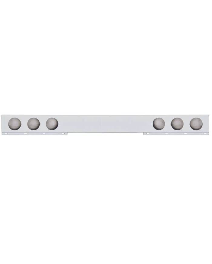 (BULK) STAINLESS STEEL 94" 1 PIECE REAR LIGHT BAR W/ SIX 4" LIGHT CUTOUTS