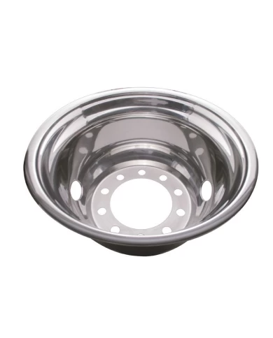 (BULK) STAINLESS STEEL 22 1/2" UNI-MOUNT 2 HAND HOLE REAR WHEEL LINER (BULK) STAINLESS STEEL 22 1/2" UNI-MOUNT 2 HAND HOLE REAR WHEEL LINER