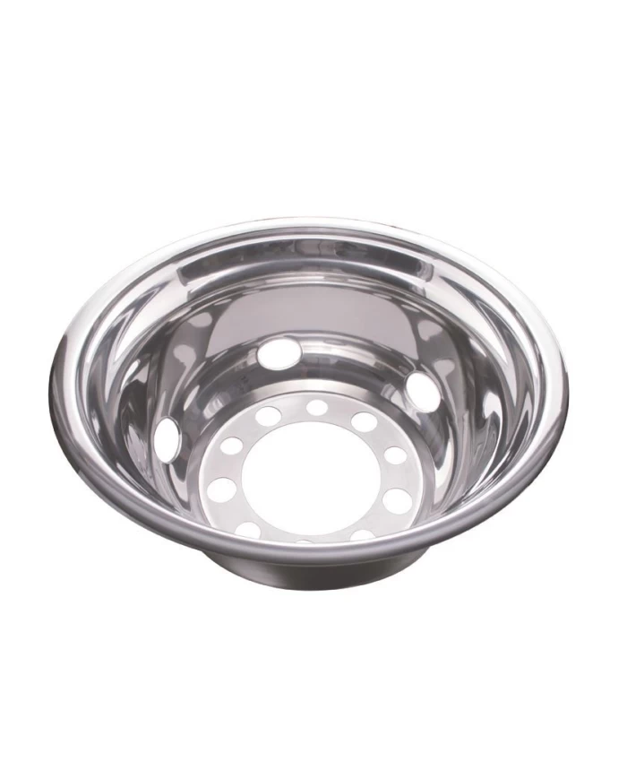 (BULK) STAINLESS STEEL 22 1/2" 5 HAND HOLE REAR WHEEL LINER (BULK) STAINLESS STEEL 22 1/2" 5 HAND HOLE REAR WHEEL LINER