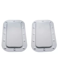 (SET/CARD) STAINLESS STEEL KENWORTH VENT DOOR COVER AND DIMPLED TRIM SET- PLAIN (SET/CARD) STAINLESS STEEL KENWORTH VENT DOOR COVER AND DIMPLED TRIM SET- PLAIN
