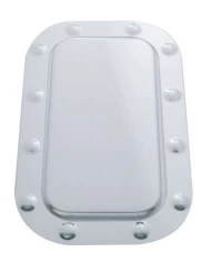 (SET/CARD) STAINLESS STEEL FREIGHTLINER VENT DOOR COVER AND DIMPLED TRIM SET- PLAIN (SET/CARD) STAINLESS STEEL FREIGHTLINER VENT DOOR COVER AND DIMPLED TRIM SET- PLAIN