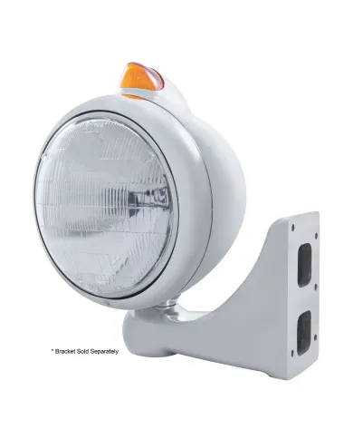 UP32618-Chrome Guide 682-C Headlight 6014 & Original Style LED Signal - Amber Lens