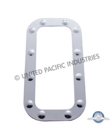 (2/CARD) STAINLESS STEEL DIMPLED VENT DOOR TRIM - PETERBILT (2/CARD) STAINLESS STEEL DIMPLED VENT DOOR TRIM - PETERBILT
