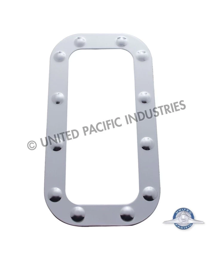 (2/CARD) STAINLESS STEEL DIMPLED VENT DOOR TRIM - PETERBILT (2/CARD) STAINLESS STEEL DIMPLED VENT DOOR TRIM - PETERBILT