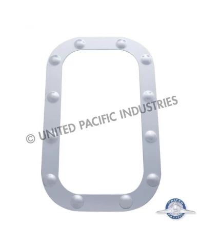 (2/CARD) STAINLESS STEEL DIMPLED VENT DOOR TRIM - FREIGHTLINER (2/CARD) STAINLESS STEEL DIMPLED VENT DOOR TRIM - FREIGHTLINER