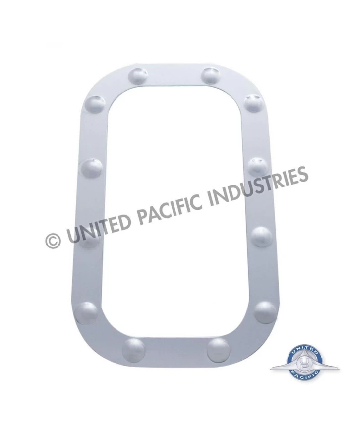 (2/CARD) STAINLESS STEEL DIMPLED VENT DOOR TRIM - FREIGHTLINER (2/CARD) STAINLESS STEEL DIMPLED VENT DOOR TRIM - FREIGHTLINER