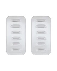 (2/CARD) STAINLESS STEEL FREIGHTLINER VENT DOOR COVER - LOUVERED (2/CARD) STAINLESS STEEL FREIGHTLINER VENT DOOR COVER - LOUVERED