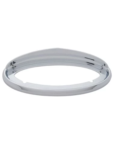 (CARD) CHROME PLASTIC "UNIBILT" EMBLEM BEZEL W/ VISOR FOR PETERBILT (CARD) CHROME PLASTIC "UNIBILT" EMBLEM BEZEL W/ VISOR FOR PETERBILT