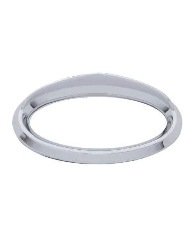 (2/CARD) CHROME PLASTIC PETERBILT DOOR EMBLEM BEZEL W/ VISOR (2/CARD) CHROME PLASTIC PETERBILT DOOR EMBLEM BEZEL W/ VISOR