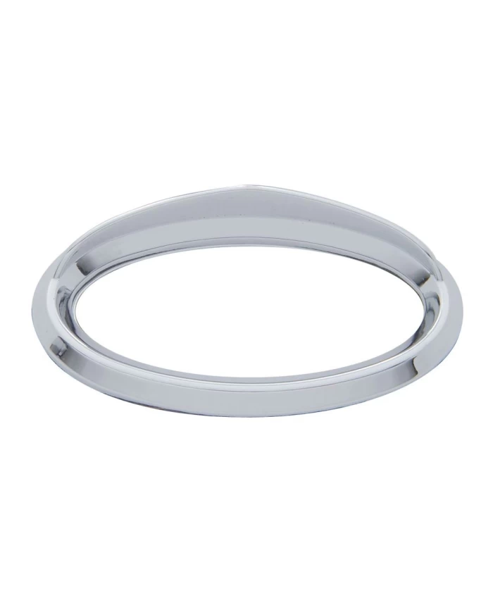 (2/CARD) CHROME PLASTIC PETERBILT DOOR EMBLEM BEZEL W/ VISOR (2/CARD) CHROME PLASTIC PETERBILT DOOR EMBLEM BEZEL W/ VISOR