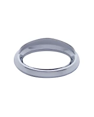 (CARD) CHROME PLASTIC PETERBILT GLOVE BOX EMBLEM BEZEL W/ VISOR